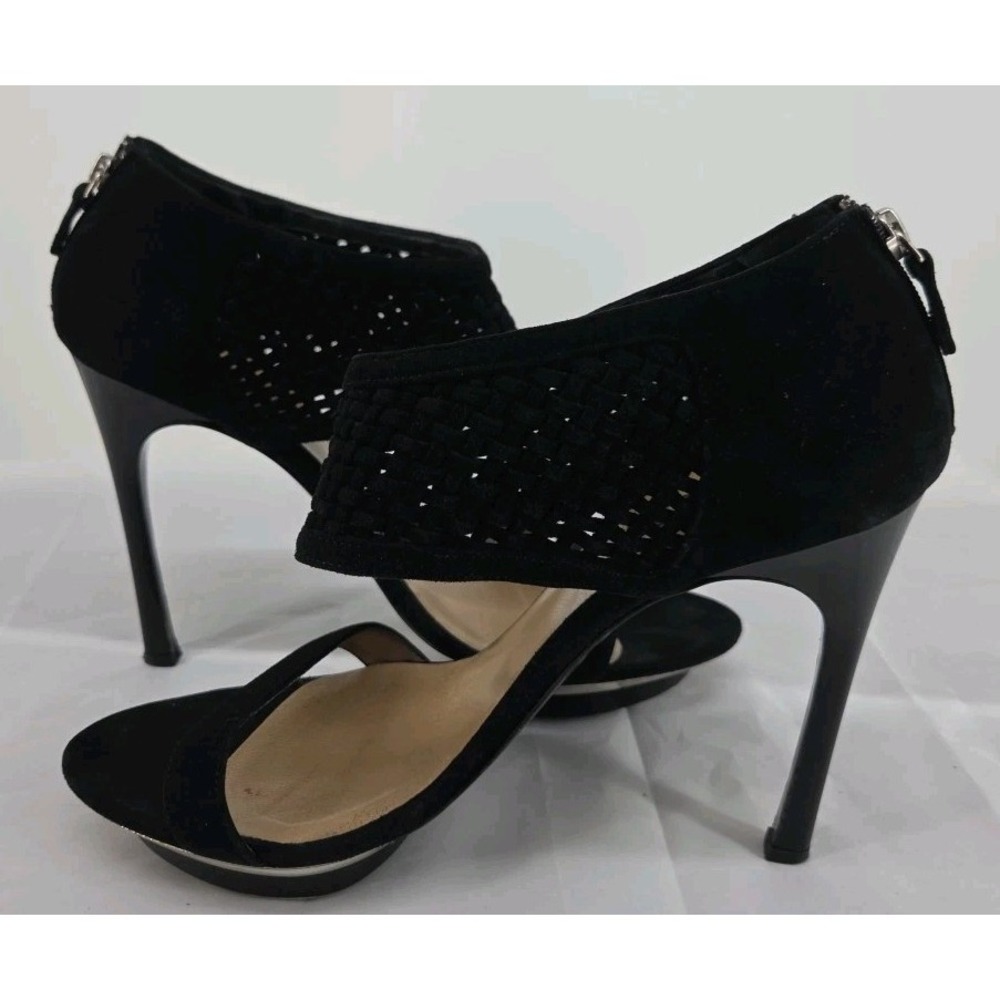 Le Silla Suede Platform Stiletto ‎ Size 40| US 9.5 Black Made In Italy 4.5"/0.5"